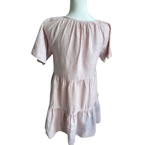 Madewell Linen Blend Lorelei Mini Dress Pale Pink Size S - Picture 9 of 16